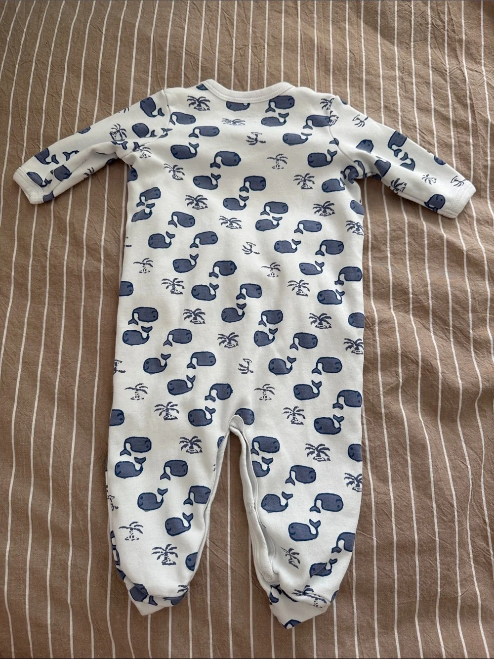 Roller Rabbit White One-Piece with Navy Whale Print